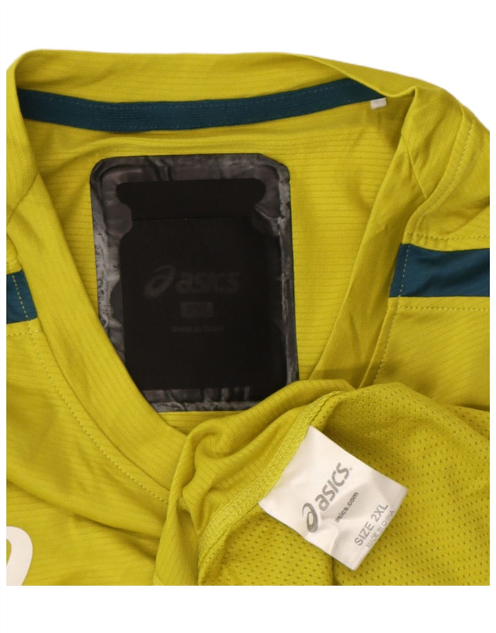 Muška majica kratkih rukava Asics s grafičkim motivima, 2XL poliester u žutoj boji
