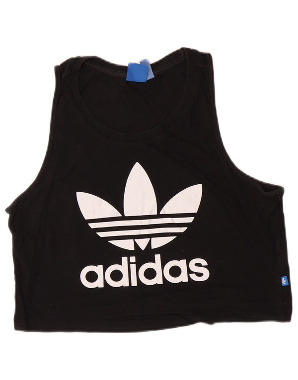 Adidas ženski kratki grafički prsluk UK 12 srednje crne boje