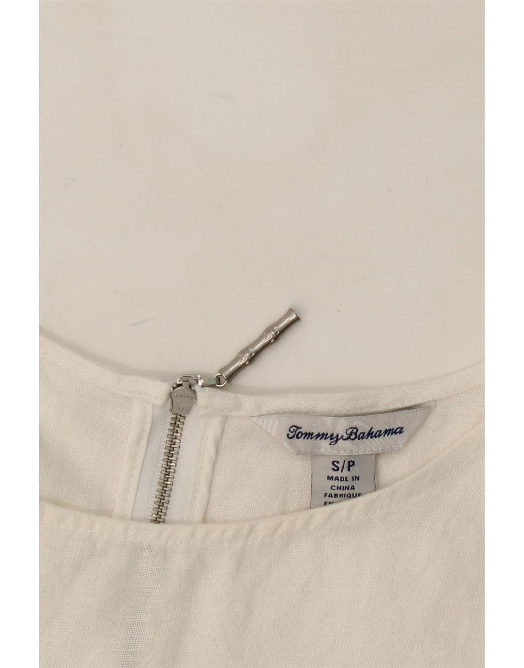 TOMMY BAHAMA Womens Basic Dress UK 10 Small White Linen Vintage Tommy Bahama and Second-Hand Tommy Bahama from Messina Hembry 