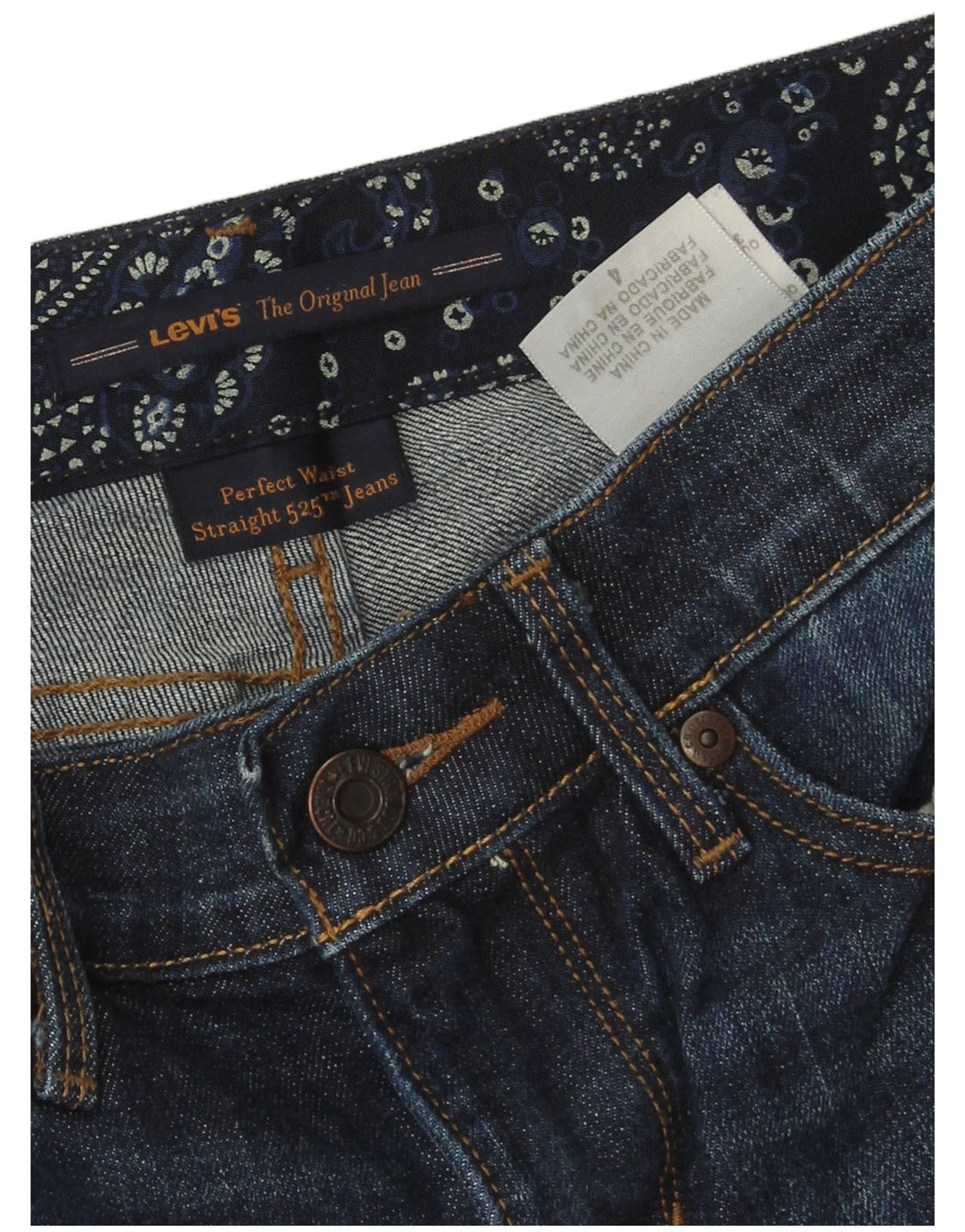 LEVI'S ženske 525 ravne traperice US 4 male W28 L28 tamnoplavi pamuk
