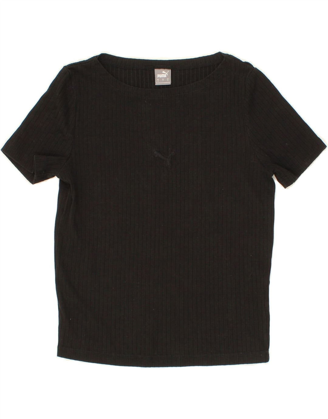 PUMA Womens Crop T-Shirt Top UK 10 Small Black Vintage Puma and Second-Hand Puma from Messina Hembry 
