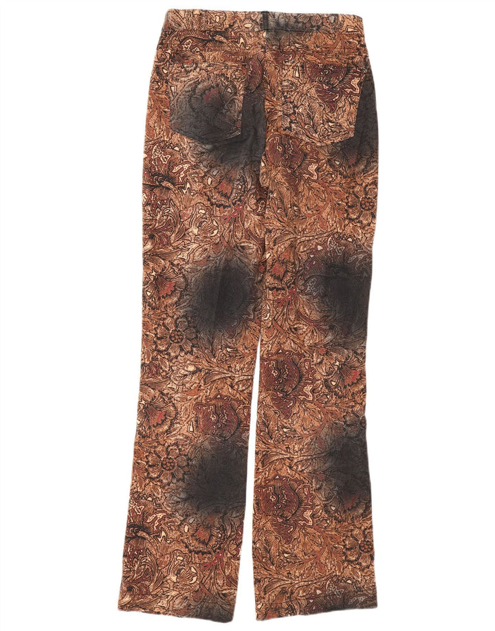 GIANI FEROTI Ženske ravne ležerne hlače Male W26 L30 Smeđe paisley boje