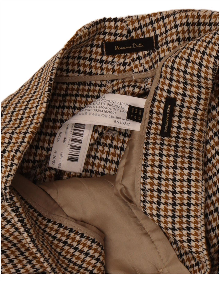 Ženske chino hlače Massimo Dutti EU 42 Large W32 L32 Smeđe Houndstooth