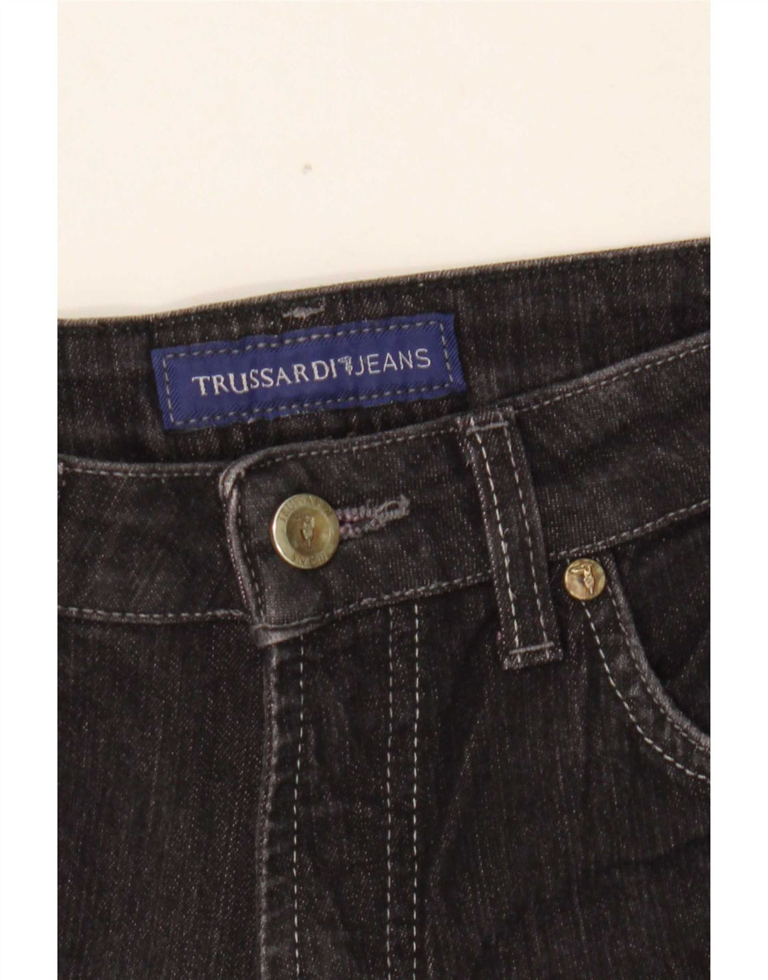 Trussardi ženske ravne traperice W28 L29 crni pamuk