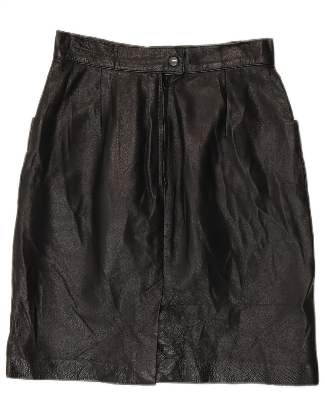 Vintage ženska kožna suknja visokog struka IT 42 srednje W24 crna