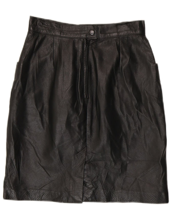 Vintage ženska kožna suknja visokog struka IT 42 srednje W24 crna