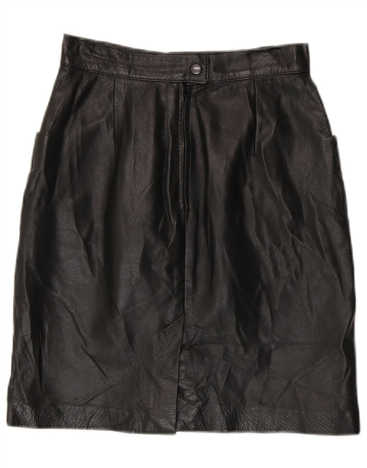 Vintage ženska kožna suknja visokog struka IT 42 srednje W24 crna