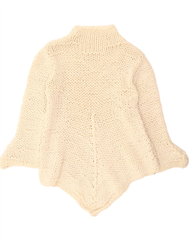 VINTAGE Womens Turtle Neck Jumper Sweater UK 12 Medium Off White Vintage Vintage and Second-Hand Vintage from Messina Hembry 