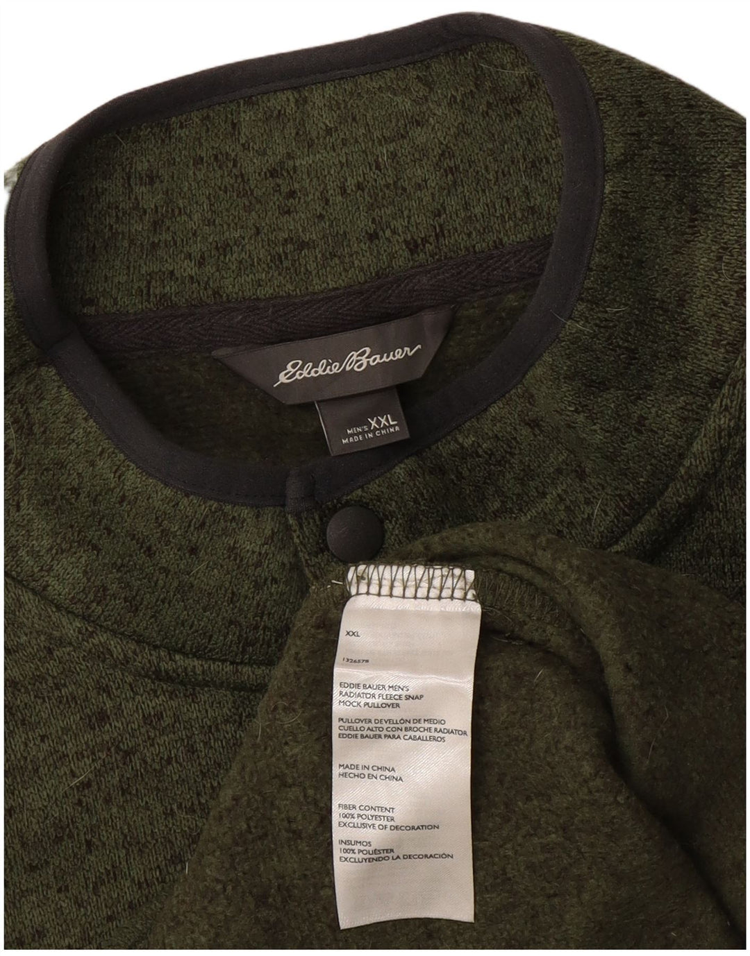 Eddie Bauer muška majica s dugmadima i izrezom 2XL zeleni pjegavi poliester