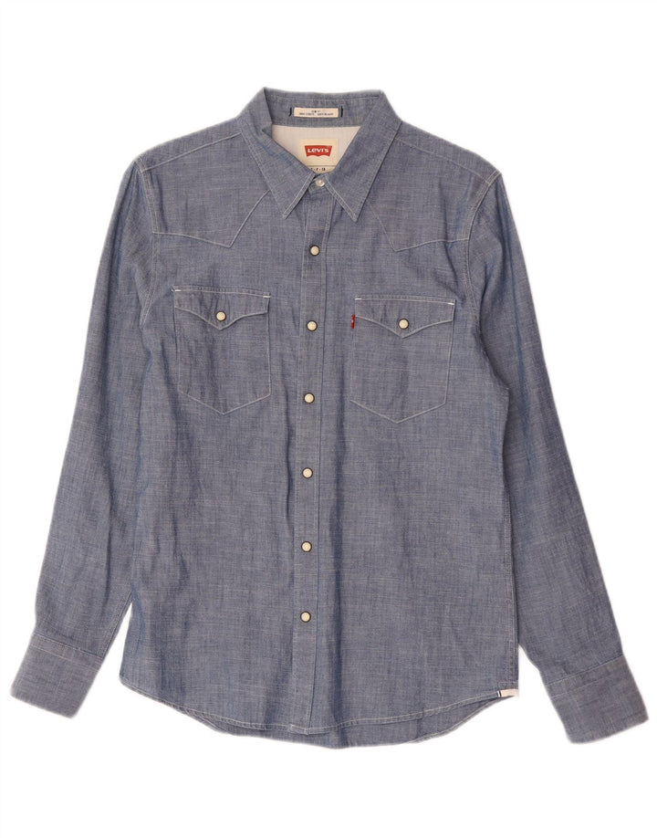Levi's muška uska majica male plave pamučne boje