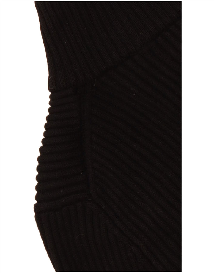 Hugo Boss ženski džemper s izrezom s patentnim zatvaračem UK 14 velika crna djevičanska vuna