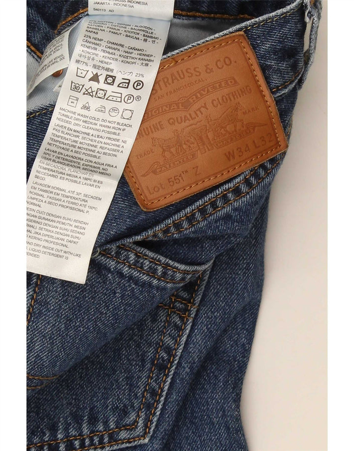 Levi's muške 551 ravne traperice W34 L29 plavi pamuk