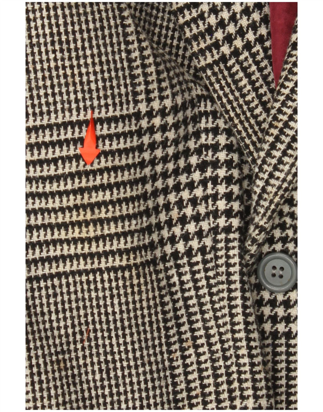 VINTAGE muška jakna sa 2 gumba IT 52 XL crna vuna u obliku ptičje zube