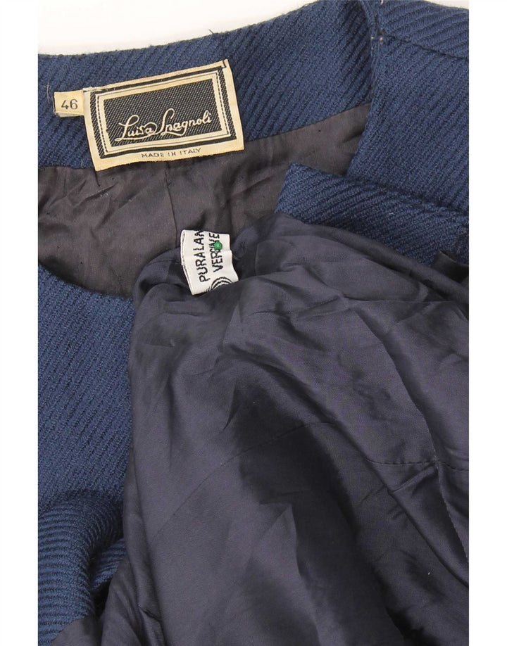 Luisa Spagnoli Ženska jakna s 5 gumba IT 46 Large Blue Virgin Wool