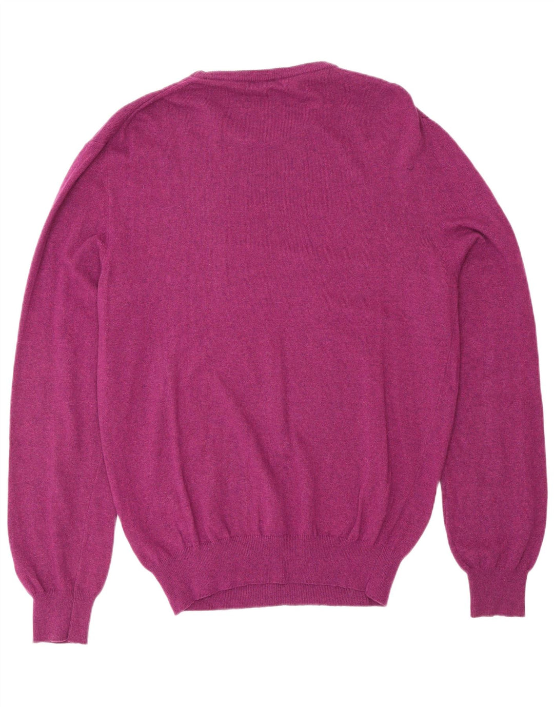 HENRY COTTONS Mens Crew Neck Jumper Sweater Large Purple Wool
