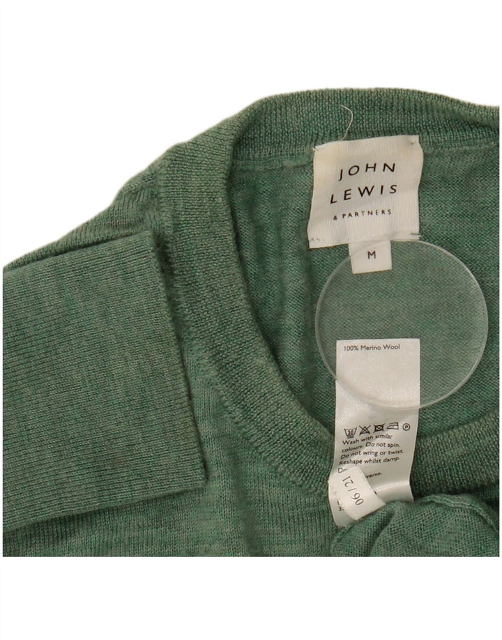 John Lewis, muški džemper s okruglim izrezom srednje zelene boje od merino vune