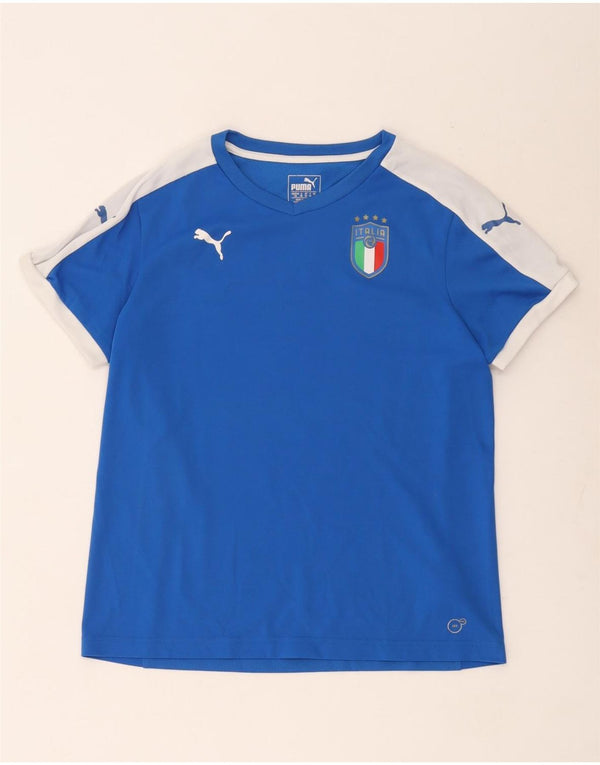 Puma ženska majica kratkih rukava Italia Graphic UK 14 Large Blue Colourblock