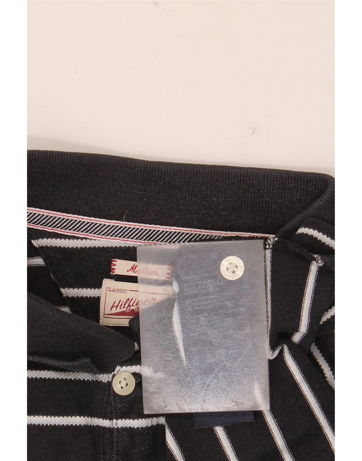 TOMMY HILFIGER Muška polo majica srednje crne pruge, pamuk