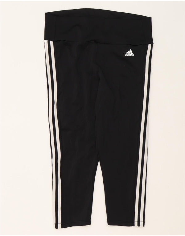 Adidas ženske Aeroready Capri tajice UK 16/18 velike crne poliesterske