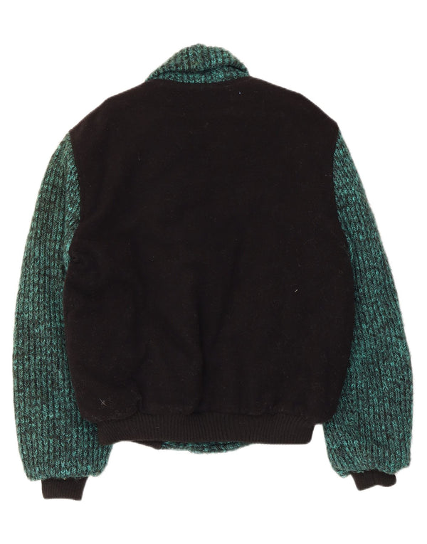 Vintage muška pletena bomber jakna UK 38 srednje zelene boje