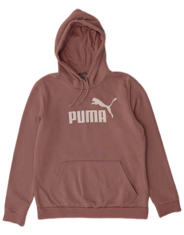 Puma ženska majica s kapuljačom s kapuljačom UK 14 Srednje ružičasti pamuk