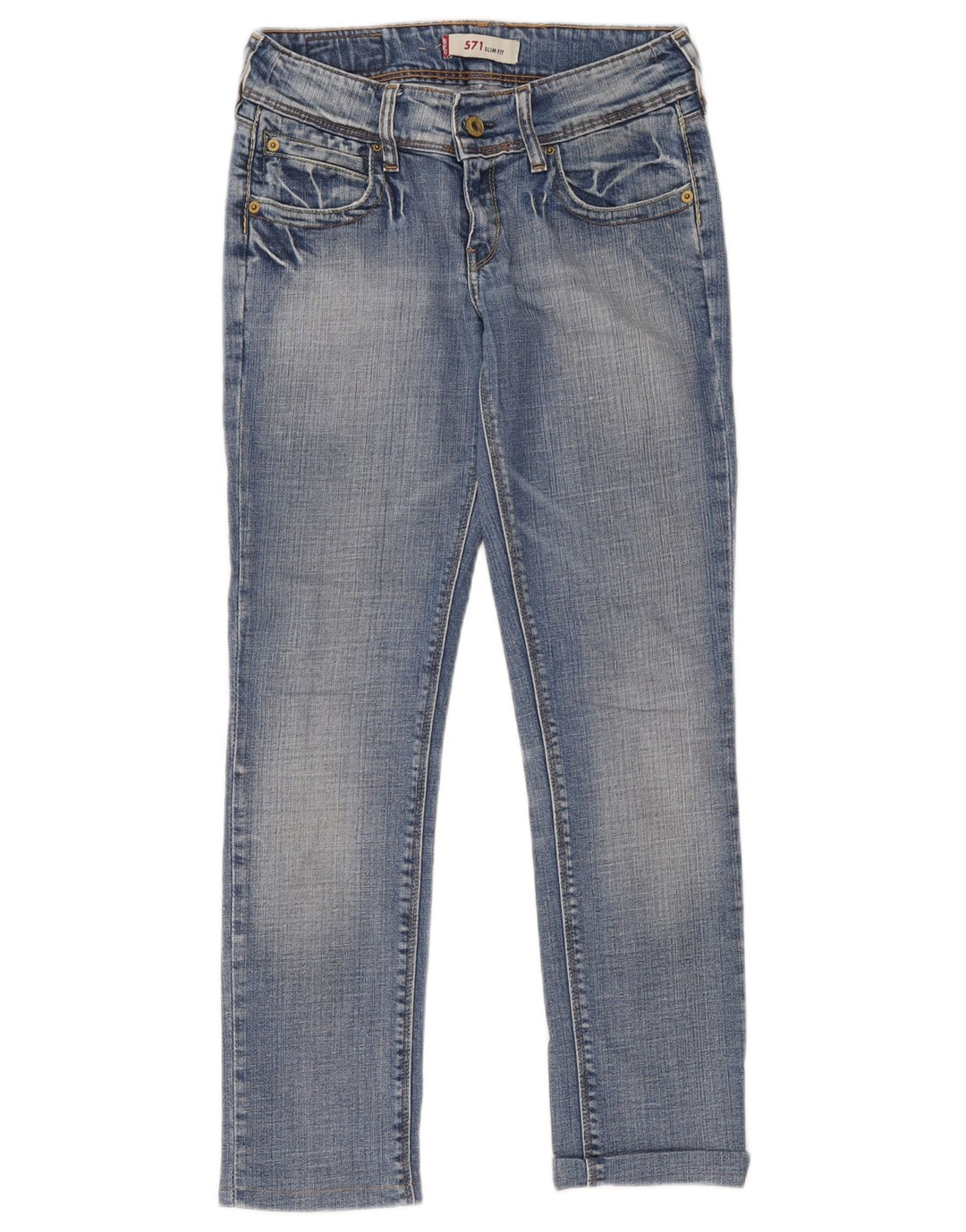Levi's ženske 571 uske traperice W27 L34 plavi pamuk