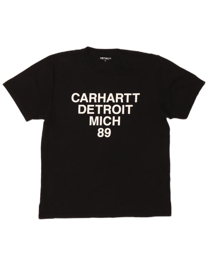 Velika crna pamučna muška majica s grafičkim motivima Carhartt