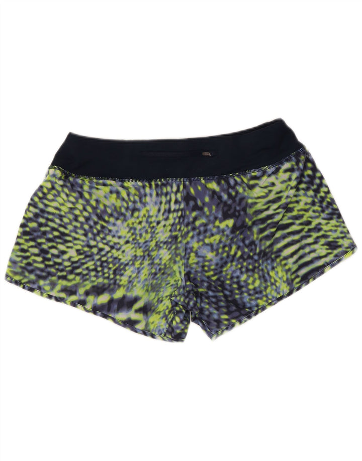 NIKE ženske sportske kratke hlače Dri Fit s apstraktnim uzorkom UK 14 srednje tamnoplave