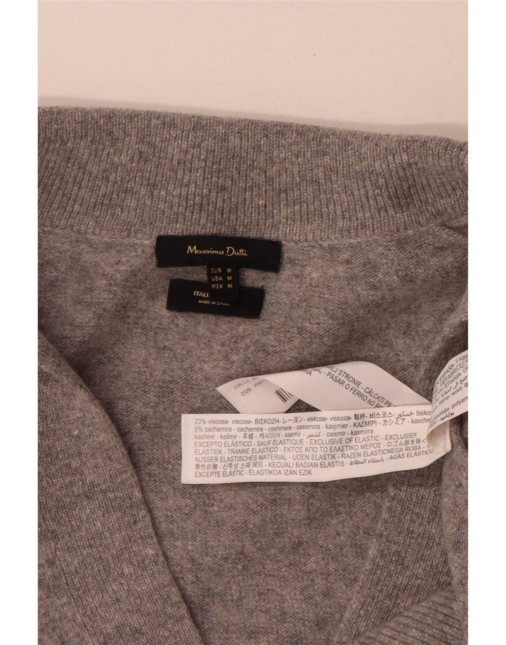 Massimo Dutti ženski pulover s velikim polo izrezom UK 12 srednje siva