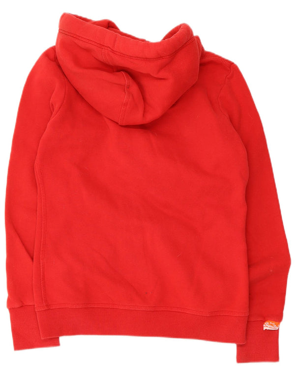 Superdry ženski pulover s kapuljačom s patentnim zatvaračem UK 10 Mali crveni pamuk