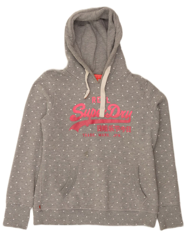 Superdry ženska majica s kapuljačom s kapuljačom UK 18 XL Siva točkasta pamuk