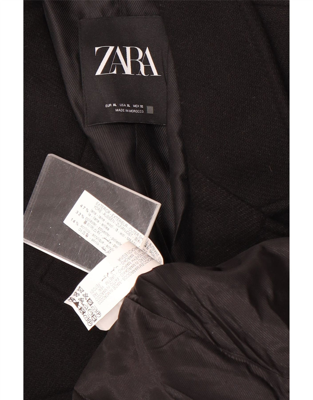 Zara ženski kaput UK 18 XL crna vuna