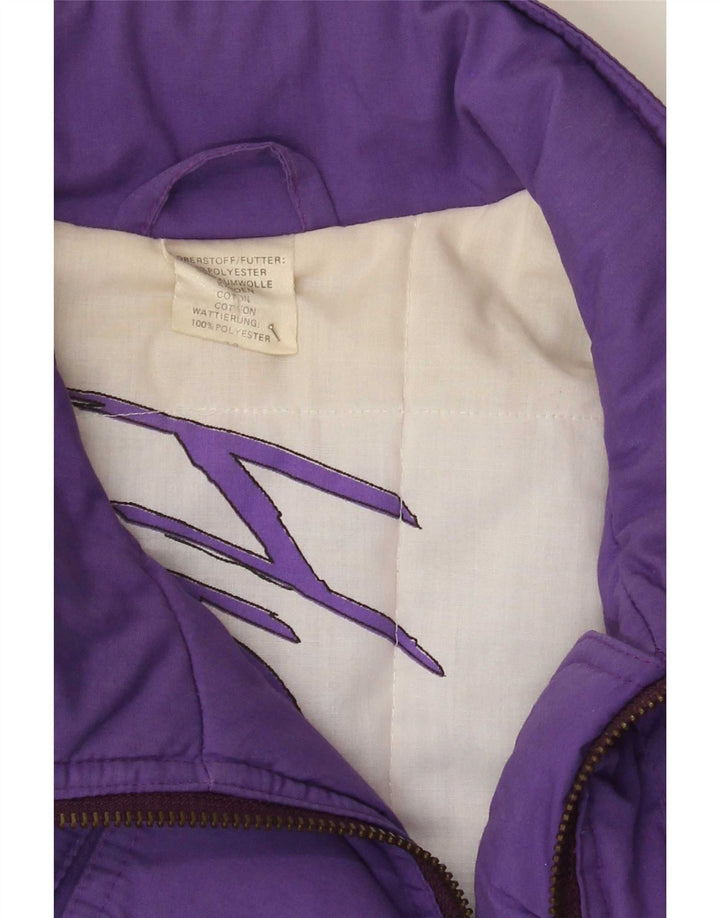 Vintage ženski podstavljeni kaput UK 18 XL ljubičasti poliester