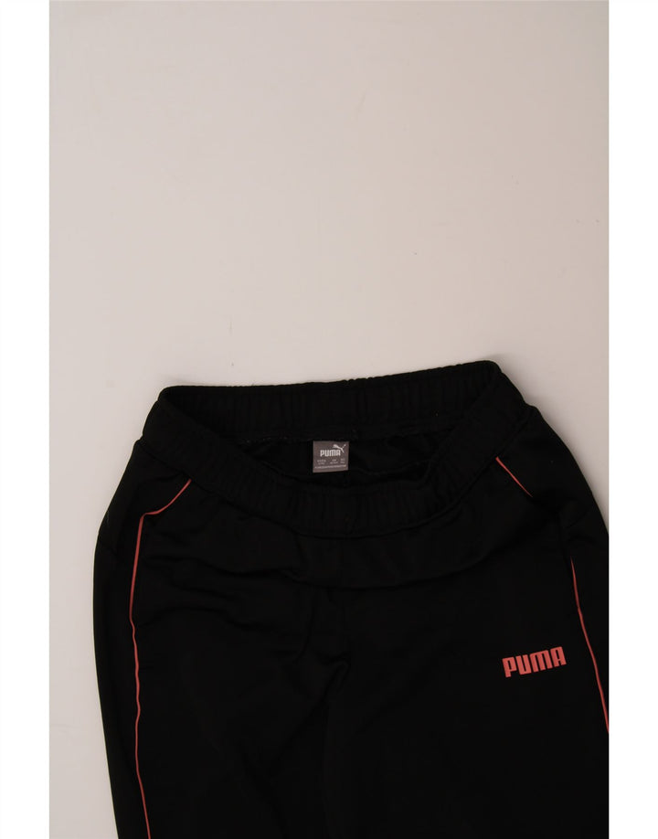 PUMA Girls Tracksuit Trousers  13-14 Years Black Polyester Vintage Puma and Second-Hand Puma from Messina Hembry 