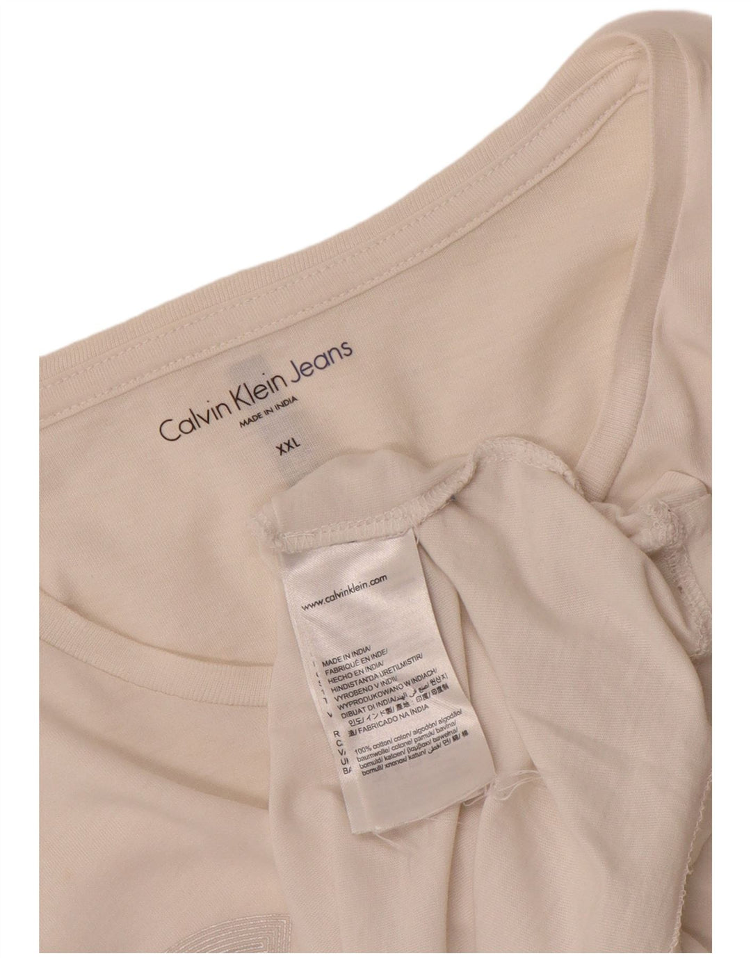 CALVIN KLEIN JEANS Muška majica kratkih rukava s grafičkim motivima 2XL bijeli pamuk