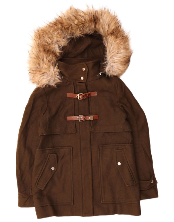 Zara ženska vjetrovka s kapuljačom, UK 14, srednja kaki vuna