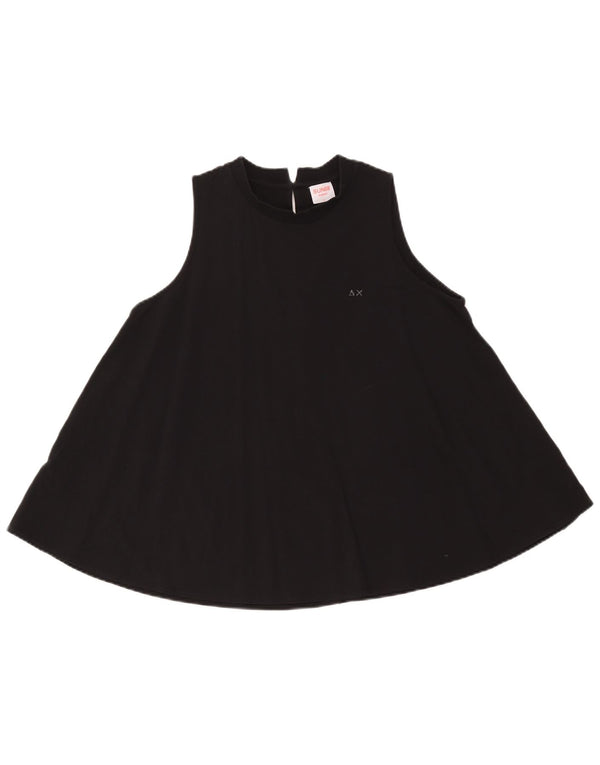 Sun68 Womens Relaxed Fit Vest Top UK 14 Large Black Cotton