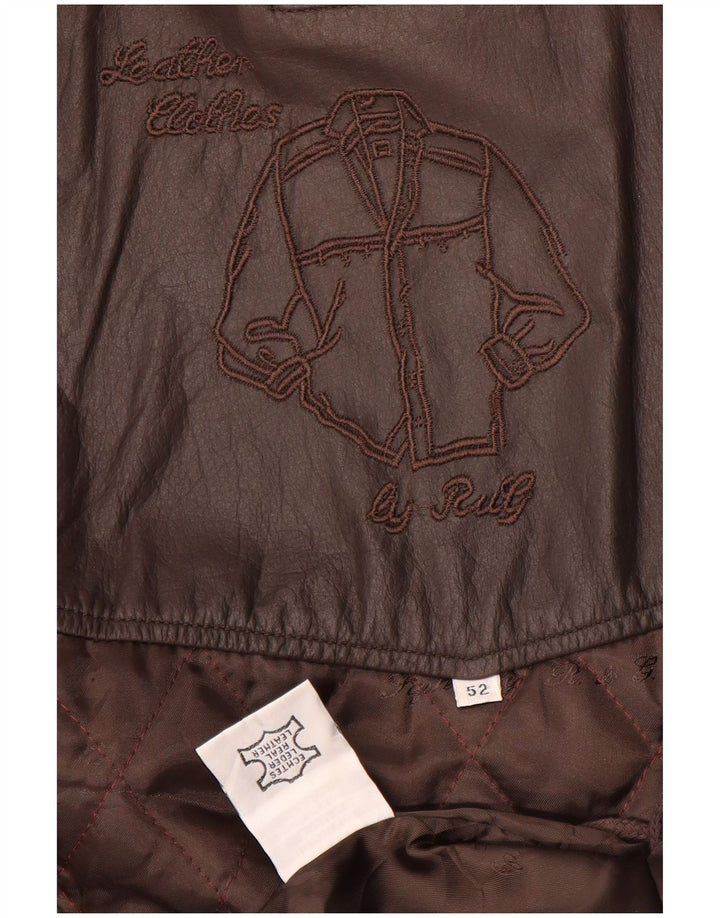 Vintage muška kožna jakna IT 52 XL smeđa koža