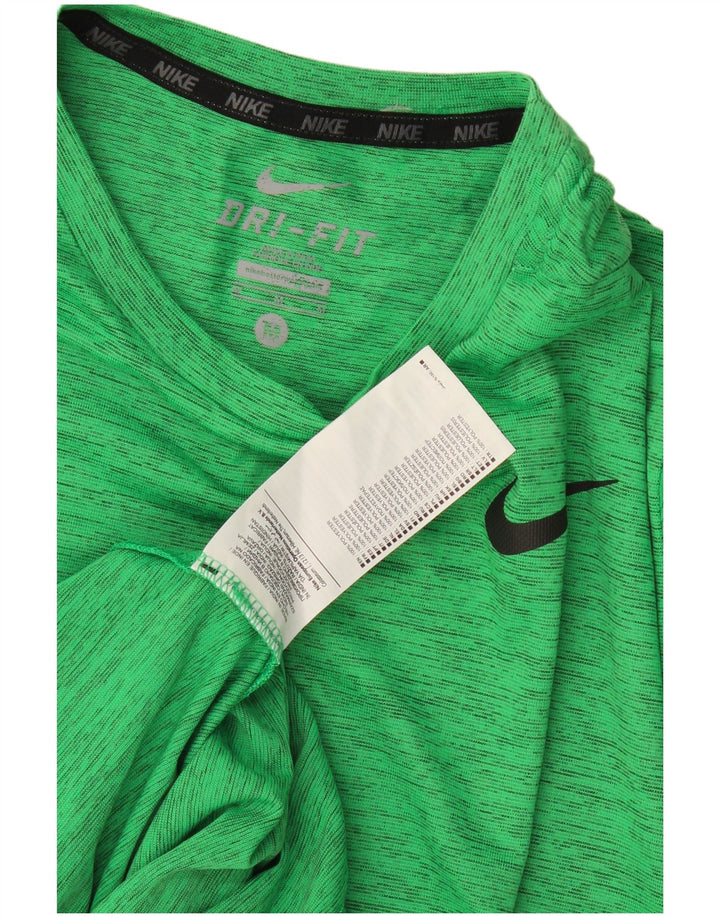 Nike Dri Fit majica kratkih rukava Srednje zeleni flekirani poliester