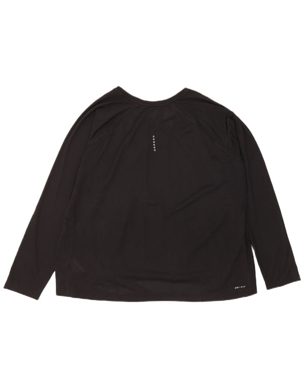 Nike Ženska Dri Fit majica dugih rukava UK 22 3XL crni poliester