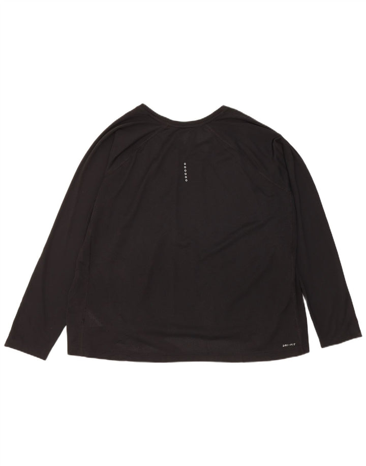 Nike Ženska Dri Fit majica dugih rukava UK 22 3XL crni poliester