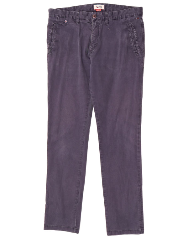 Tommy Hilfiger muške uske chino hlače W34 L32 tamnoplavi pamuk