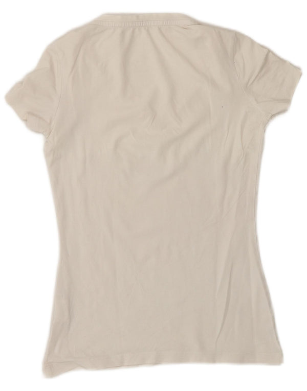 Calvin Klein Jeans Ženska grafička majica kratkih rukava UK 6 XS Bijeli pamuk