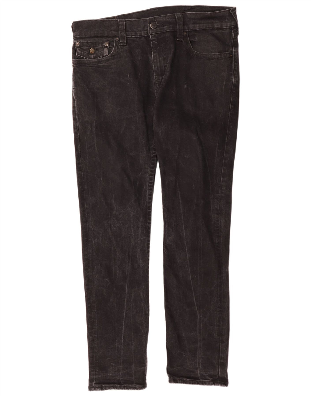 True Religion muške uske traperice W34 L31 crni pamuk