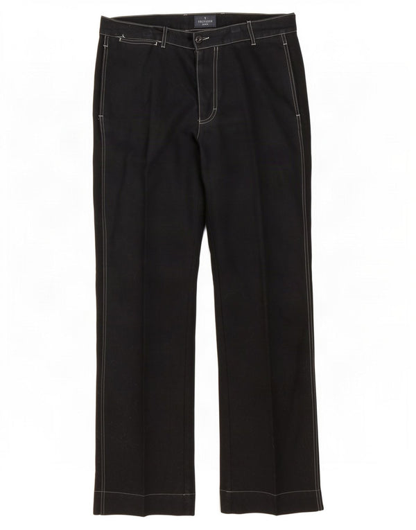 Trussardi muške ravne chino hlače IT 52 XL W36 L34 crni pamuk