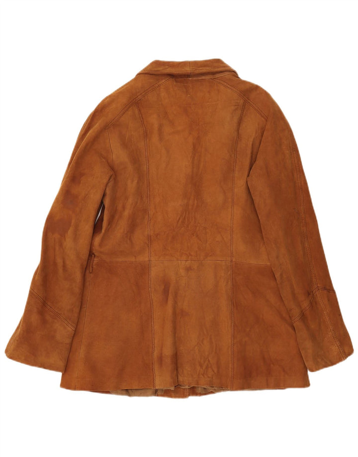 Vintage ženska jakna od brušene kože UK 14 srednje smeđe kože