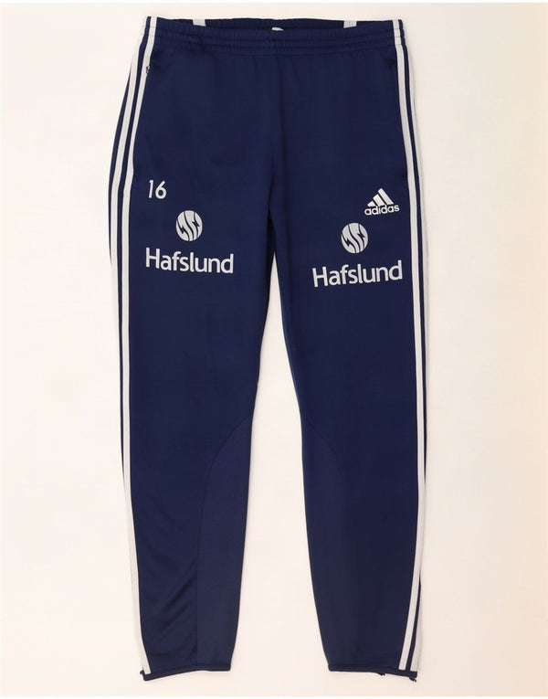 Adidas muške trenirke s grafičkim motivima, velike hlače za trčanje, tamnoplavi poliester