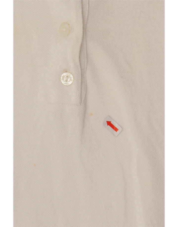 LES COPAINS Womens Polo Shirt UK 12 Medium White