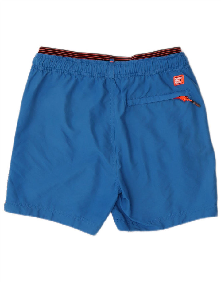Superdry muške kratke hlače za kupanje s grafičkim motivima srednje plavi poliester
