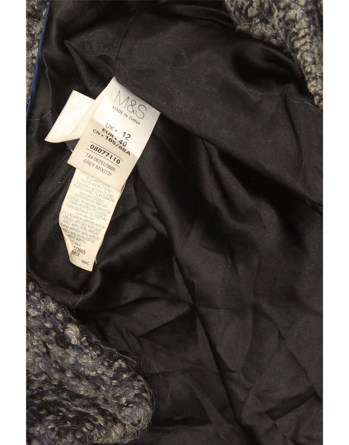 Marks & Spencer ženski kaput s dvostrukim kopčanjem UK 12 srednje sivo s pjegama